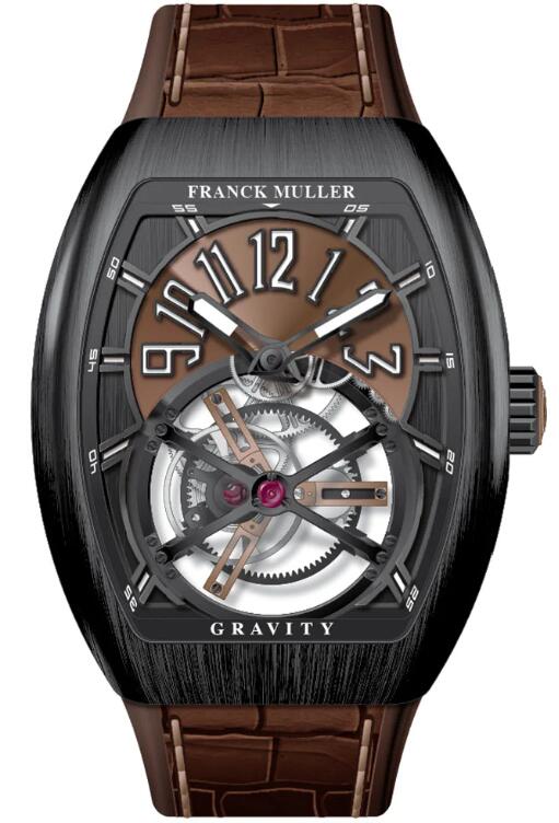 Best FRANCK MULLER Vanguard Gravity Tourbillon Brushed Black Titanium - Bronze V 45 T GR CS (BZ) (NR BR TT) (BZ.BLC NR) Replica Watch